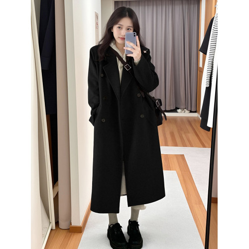 黑色羽絨服內膽女中長款小個子2024新款冬季加厚保暖大衣冬裝外套