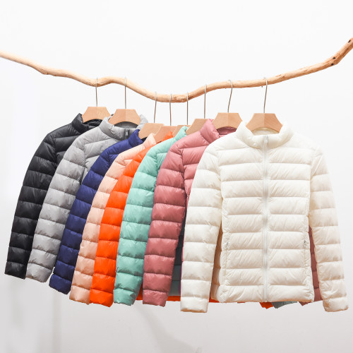 輕薄羽絨服女2022年新款女連帽立領輕便修身薄款短款大碼秋冬外套 輕薄羽絨服女2022年新款女連帽立領輕便修身薄款短款大碼秋冬外套