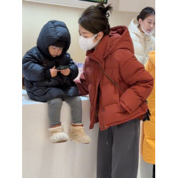 美拉德咖色短款小個子連帽羽絨服女冬季2025新款白鴨絨加厚外套