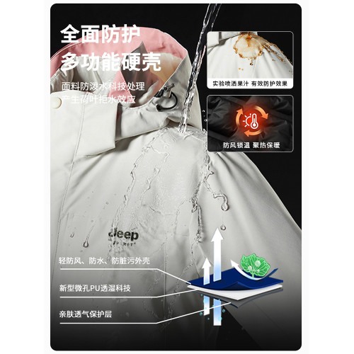 JEEP SPIRIT沖鋒衣羽絨服男女款2025新款冬季三合一加絨加厚外套 JEEP SPIRIT沖鋒衣羽絨服男女款2025新款冬季三合一加絨加厚外套