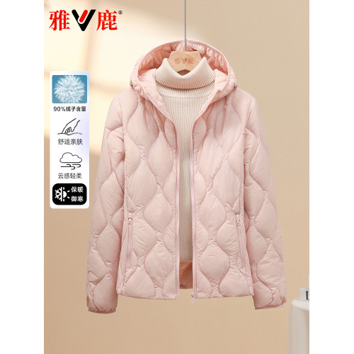 雅鹿2025秋冬新款輕薄羽絨服內膽女連帽多巴胺色減齡內搭外穿外套 雅鹿2025秋冬新款輕薄羽絨服內膽女連帽多巴胺色減齡內搭外穿外套