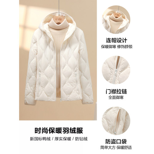 雅鹿2025秋冬新款輕薄羽絨服內膽女連帽多巴胺色減齡內搭外穿外套 雅鹿2025秋冬新款輕薄羽絨服內膽女連帽多巴胺色減齡內搭外穿外套