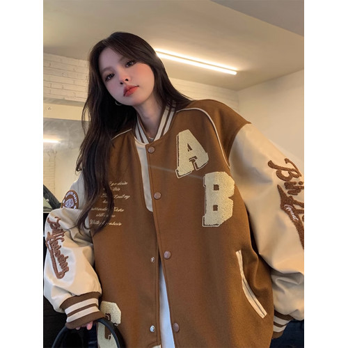 美式棒球服外套少女春秋冬2025新款初中高中學生美拉德ins潮上衣 美式棒球服外套少女春秋冬2025新款初中高中學生美拉德ins潮上衣