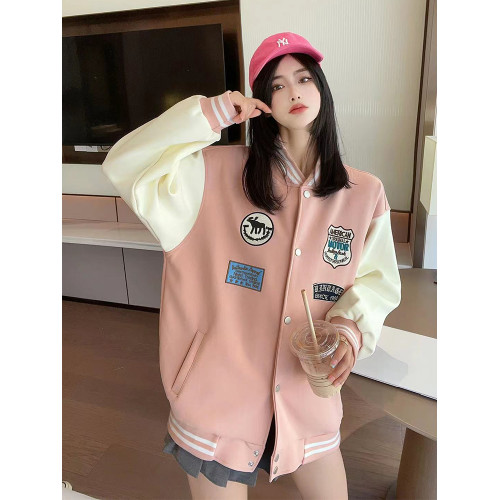 街頭棒球服外套女春秋休閒夾克美式今年流行獨特2025超好看短上衣 街頭棒球服外套女春秋休閒夾克美式今年流行獨特2025超好看短上衣