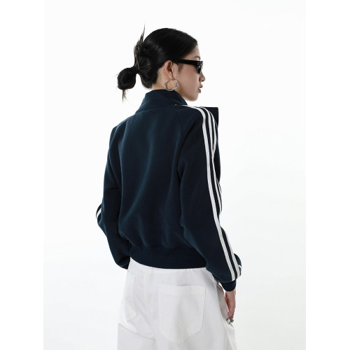 ICH MODE 美式修身短款黑色外套女2026新款春季運動連帽衛衣開衫 ICH MODE 美式修身短款黑色外套女2026新款春季運動連帽衛衣開衫