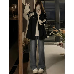 沖鋒衣外套女秋冬款寬松百搭休閒學生運動情侶加絨加厚夾克上衣潮