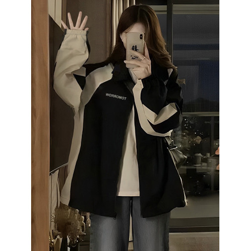 沖鋒衣外套女秋冬款寬松百搭休閒學生運動情侶加絨加厚夾克上衣潮 沖鋒衣外套女秋冬款寬松百搭休閒學生運動情侶加絨加厚夾克上衣潮