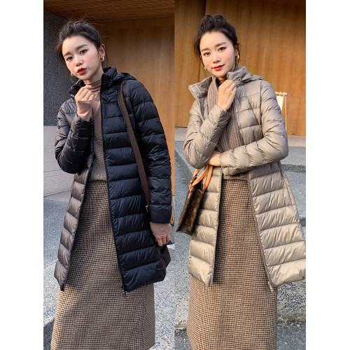反季秋冬新款輕薄款羽絨服女中長款白鴨絨韓版輕便顯瘦外套脫卸帽 反季秋冬新款輕薄款羽絨服女中長款白鴨絨韓版輕便顯瘦外套脫卸帽