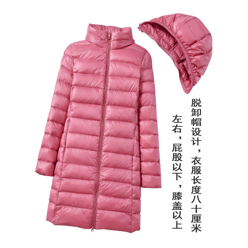 反季秋冬新款輕薄款羽絨服女中長款白鴨絨韓版輕便顯瘦外套脫卸帽 反季秋冬新款輕薄款羽絨服女中長款白鴨絨韓版輕便顯瘦外套脫卸帽