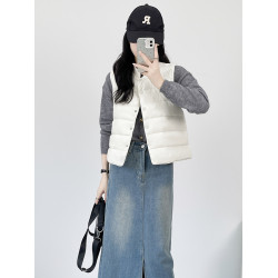 高級灰羽絨馬甲女短款2025秋冬新款輕薄百搭內膽中式高級背心外穿