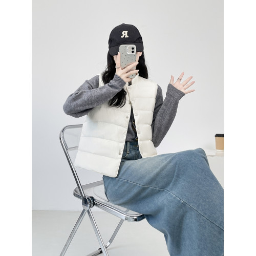 高級灰羽絨馬甲女短款2025秋冬新款輕薄百搭內膽中式高級背心外穿 高級灰羽絨馬甲女短款2025秋冬新款輕薄百搭內膽中式高級背心外穿