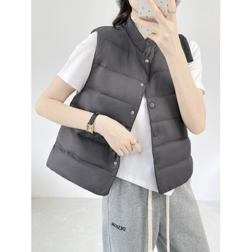 高級灰羽絨馬甲女短款2025秋冬新款輕薄百搭內膽中式高級背心外穿 高級灰羽絨馬甲女短款2025秋冬新款輕薄百搭內膽中式高級背心外穿