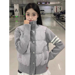 TB輕薄白色休閒棉服女2025秋冬新款短款立領棉衣冬季保暖棉襖外套