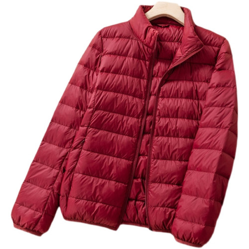 優質輕薄羽絨服女春秋新款白鴨絨立領短款薄款大碼修身媽媽外套 優質輕薄羽絨服女春秋新款白鴨絨立領短款薄款大碼修身媽媽外套