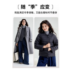 雅鹿輕薄款羽絨服內膽女款2025冬季新款短款內搭修身無領保暖外套