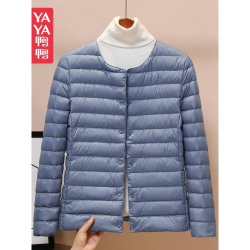 鴨鴨輕薄羽絨服女短款圓領時尚輕便內膽薄款內搭外穿休閒保暖外套 鴨鴨輕薄羽絨服女短款圓領時尚輕便內膽薄款內搭外穿休閒保暖外套