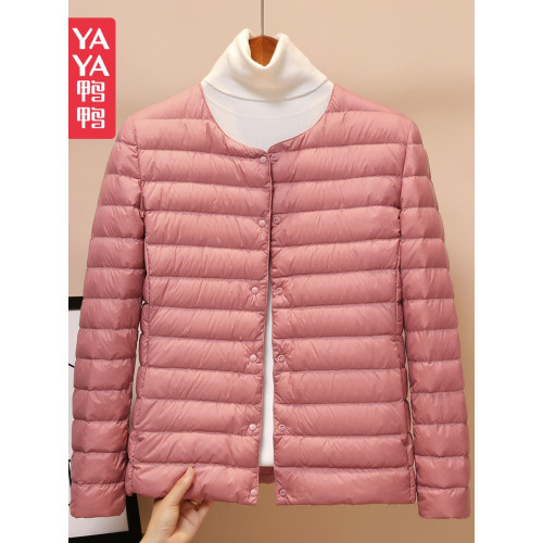 鴨鴨輕薄羽絨服女短款圓領時尚輕便內膽薄款內搭外穿休閒保暖外套 鴨鴨輕薄羽絨服女短款圓領時尚輕便內膽薄款內搭外穿休閒保暖外套