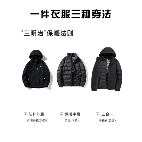 JEEP沖鋒衣女羽絨內膽2025冬季防風防水三合一可拆卸保暖外男女款 JEEP沖鋒衣女羽絨內膽2025冬季防風防水三合一可拆卸保暖外男女款