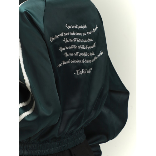 幽靈少女美式墨綠色短款運動棒球服外套女時尚洋氣時髦飛行員夾克 幽靈少女美式墨綠色短款運動棒球服外套女時尚洋氣時髦飛行員夾克