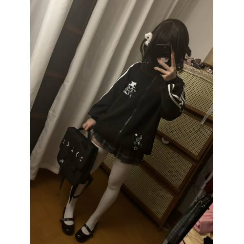 邱邱自製日系萌感動漫感宅宅立領百搭秋季新款長袖外套 邱邱自製日系萌感動漫感宅宅立領百搭秋季新款長袖外套