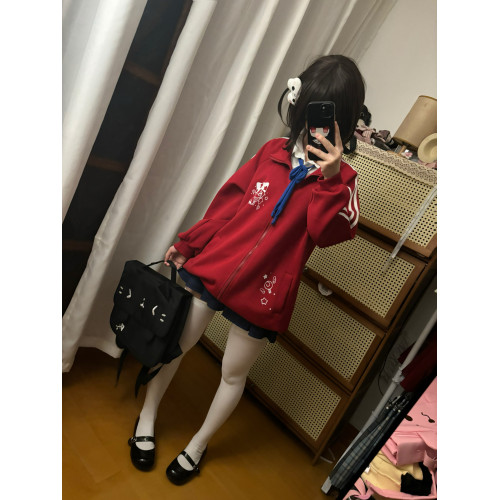 邱邱自製日系萌感動漫感宅宅立領百搭秋季新款長袖外套 邱邱自製日系萌感動漫感宅宅立領百搭秋季新款長袖外套