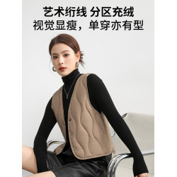 雅鹿羽絨馬甲女2025冬季新款內穿輕薄羽絨內膽貼身大衣內搭背心女