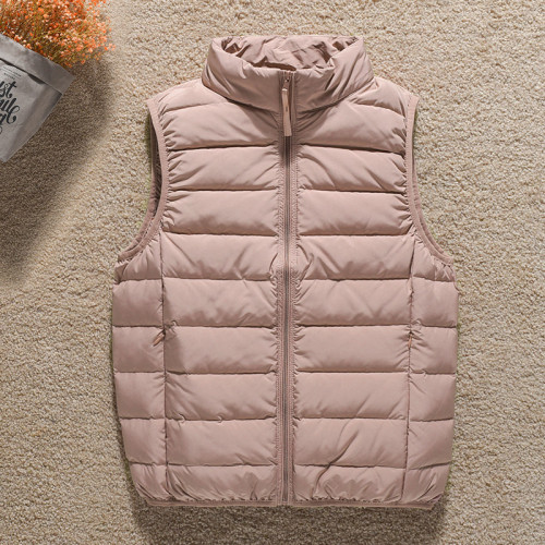 羽絨馬甲秋冬新款女士輕薄短款坎肩背心內膽羽絨服韓版時尚外套 羽絨馬甲秋冬新款女士輕薄短款坎肩背心內膽羽絨服韓版時尚外套