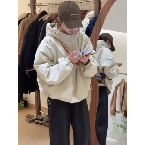 白鴨絨羽絨服女短款冬季2025新款韓版寬松高級感小個子沖鋒衣外套 白鴨絨羽絨服女短款冬季2025新款韓版寬松高級感小個子沖鋒衣外套