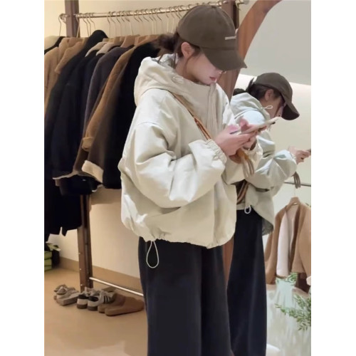 白鴨絨羽絨服女短款冬季2025新款韓版寬松高級感小個子沖鋒衣外套 白鴨絨羽絨服女短款冬季2025新款韓版寬松高級感小個子沖鋒衣外套