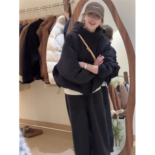 白鴨絨羽絨服女短款冬季2025新款韓版寬松高級感小個子沖鋒衣外套 白鴨絨羽絨服女短款冬季2025新款韓版寬松高級感小個子沖鋒衣外套