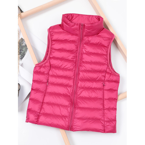 秋冬新款輕薄羽絨馬甲女短款立領坎肩背心休閒百搭內膽白鴨絨外套 秋冬新款輕薄羽絨馬甲女短款立領坎肩背心休閒百搭內膽白鴨絨外套