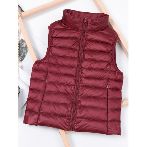 秋冬新款輕薄羽絨馬甲女短款立領坎肩背心休閒百搭內膽白鴨絨外套 秋冬新款輕薄羽絨馬甲女短款立領坎肩背心休閒百搭內膽白鴨絨外套