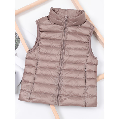 秋冬新款輕薄羽絨馬甲女短款立領坎肩背心休閒百搭內膽白鴨絨外套 秋冬新款輕薄羽絨馬甲女短款立領坎肩背心休閒百搭內膽白鴨絨外套