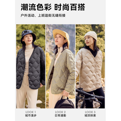 雅鹿輕薄羽絨服女內膽2025新款時尚短款休閒保暖菱形格薄外套 雅鹿輕薄羽絨服女內膽2025新款時尚短款休閒保暖菱形格薄外套