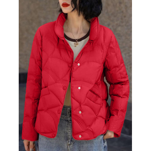 2025新款祥雲短款羽絨服女冬季小個子輕薄休閒時尚黑色大碼外套