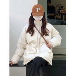 短款白色棉服女冬季2025新款小個子寬松韓版學生巨好看的加厚外套