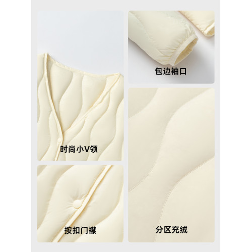 雅鹿輕薄羽絨內膽女v領2025冬季新款低領修身大衣內搭短款羽絨服 雅鹿輕薄羽絨內膽女v領2025冬季新款低領修身大衣內搭短款羽絨服