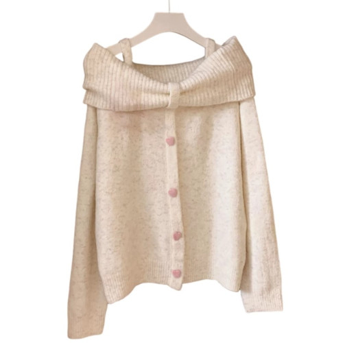 2025新款溫柔風甜美一字肩毛衣女秋冬季韓系高級感針織衫露肩上衣 2025新款溫柔風甜美一字肩毛衣女秋冬季韓系高級感針織衫露肩上衣