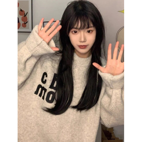 日系復古毛衣女秋冬寬松外穿慵懶風設計感小衆套頭內搭針織上衣