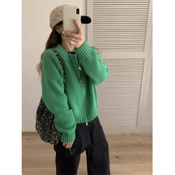 慵懶風雙拉鍊毛衣外套女2025秋冬短款設計感小衆簡約韓系針織開衫