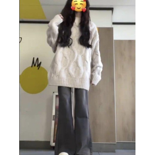 美式奶fufu寬松長袖針織衫上衣秋冬慵懶麻花寬松加厚顯瘦休閒毛衣 美式奶fufu寬松長袖針織衫上衣秋冬慵懶麻花寬松加厚顯瘦休閒毛衣