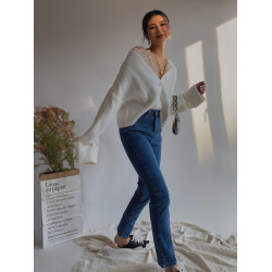 自製白開衫毛衣外套女寬松新款長袖外穿上衣春秋短款針織衫ins潮