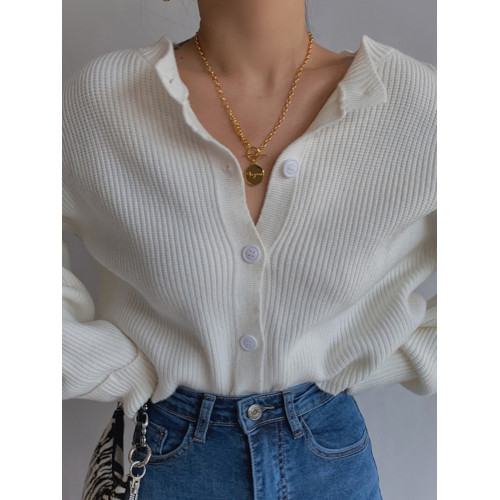 自製白開衫毛衣外套女寬松新款長袖外穿上衣春秋短款針織衫ins潮 自製白開衫毛衣外套女寬松新款長袖外穿上衣春秋短款針織衫ins潮