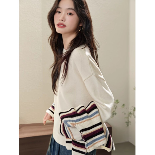 設計感條紋披肩毛衣馬甲兩件套裝25秋冬新款女針織衫高領曡穿上衣 設計感條紋披肩毛衣馬甲兩件套裝25秋冬新款女針織衫高領曡穿上衣