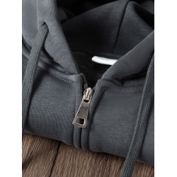 加絨chao暖和！重磅拉鍊開衫衛衣男女秋冬季美式復古加厚連帽外套