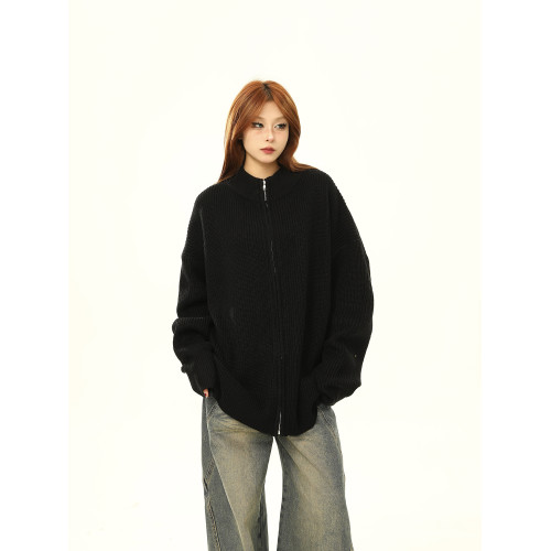 野生阿子美式復古高級感美潮小衆針織半高領外套慵嬾風情侶毛衣潮