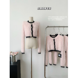 純欲小野貓冬季小香風海馬毛加厚毛衣女軟糯慵懶風百搭針織衫上衣