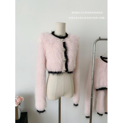 純欲小野貓冬季小香風海馬毛加厚毛衣女軟糯慵懶風百搭針織衫上衣 純欲小野貓冬季小香風海馬毛加厚毛衣女軟糯慵懶風百搭針織衫上衣