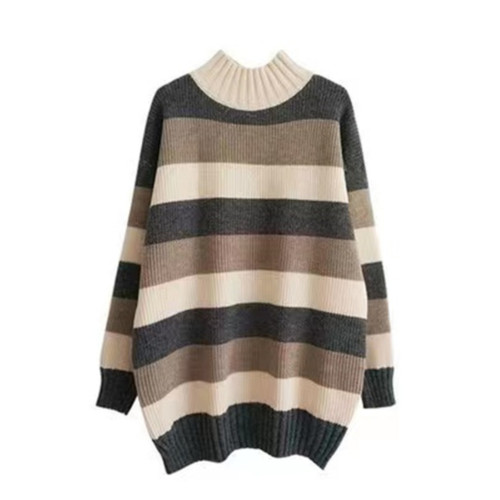 中長款毛衣女半高領秋冬季新款寬松外穿慵懶風毛衣裙加絨加厚上衣