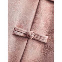 新中式秋冬麂皮絨刺綉龍圖案唐裝男外套風盤釦圓領中山裝夾克